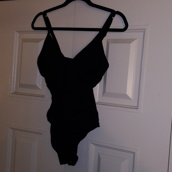 TB Black Pearl Wrap-Front One-Piece Swimsuit - Picture 3 of 6